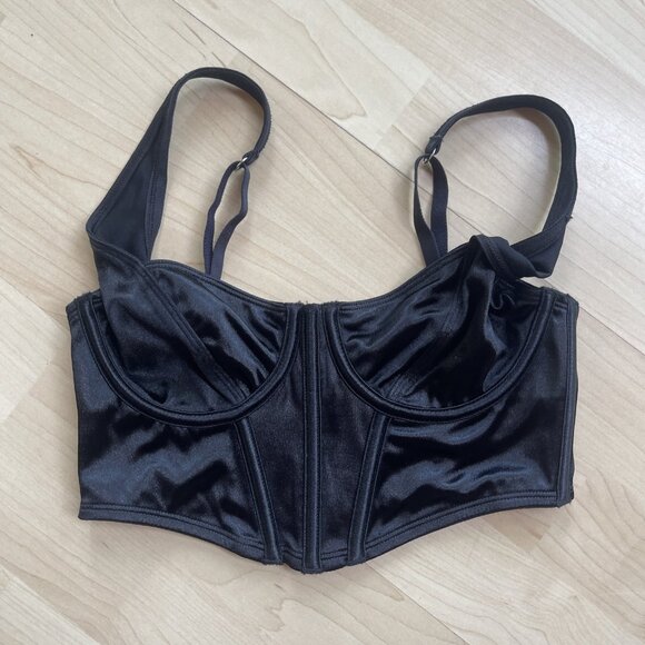 NEW La Senza Unlined Bra Top All Black Sexy Corset Bustier Sexy All Sz XS-XL - Picture 4 of 16